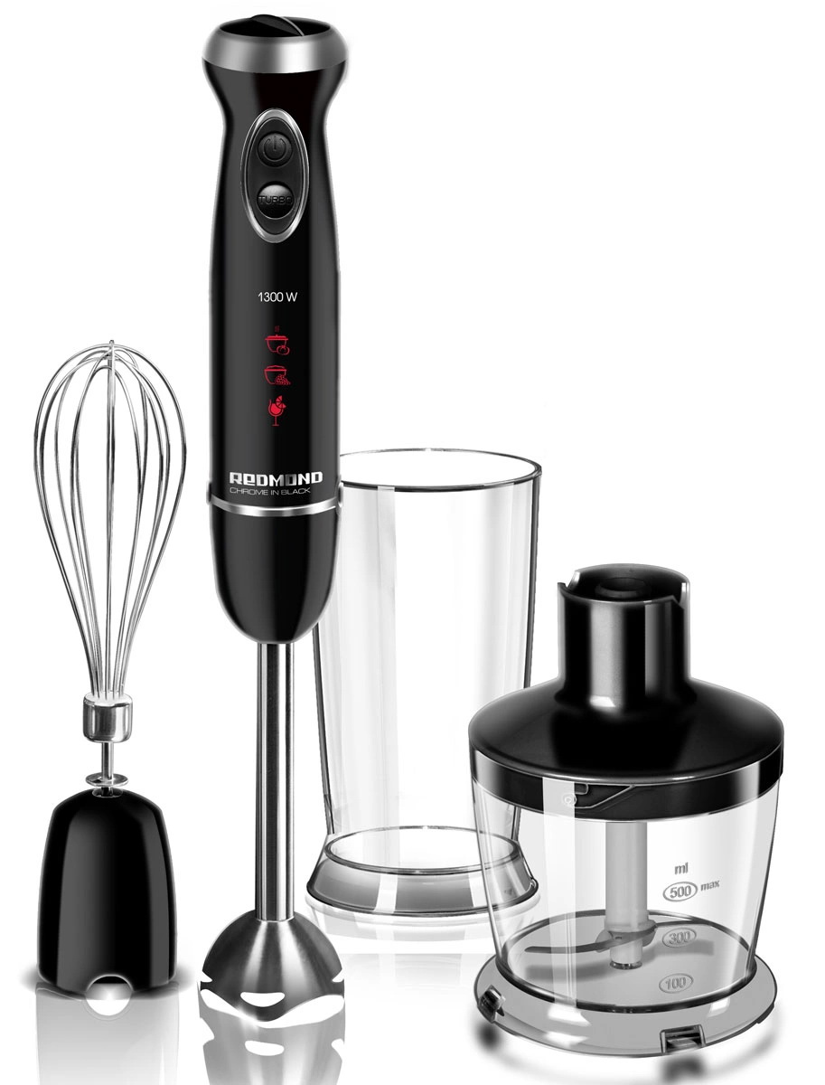 Погружной блендер Redmond Chrome In Black RHB-2942, черный